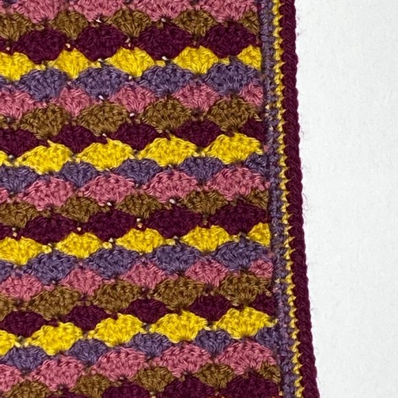 4/$25 Crochet Afghan Baby Blanket Throw Handmade Shell Stitch Small 23 X 32 - Picture 4 of 7